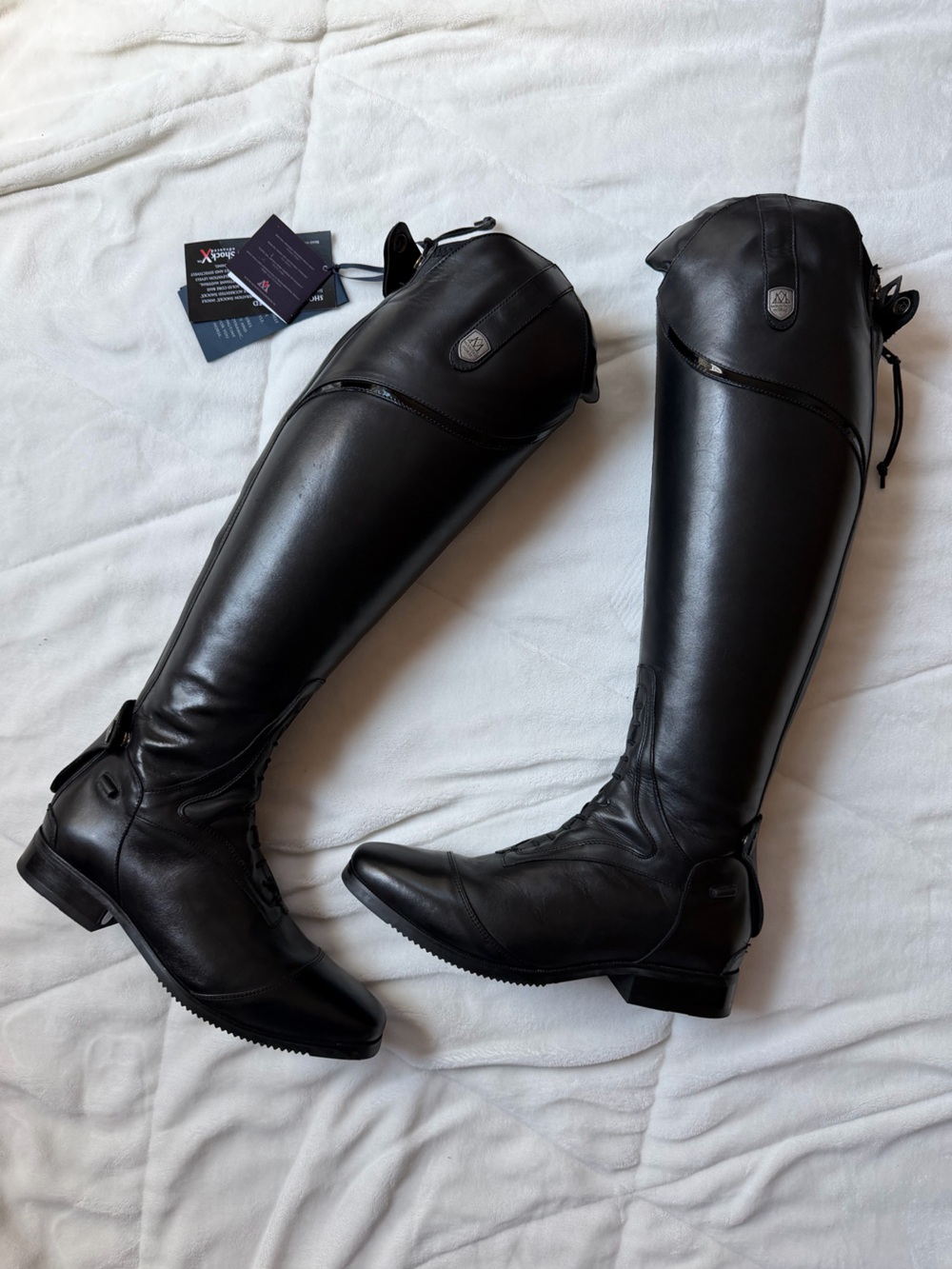 NWT Mountain Horse Sovereign Black Leather Riding Boots - Size 8, Wide calf